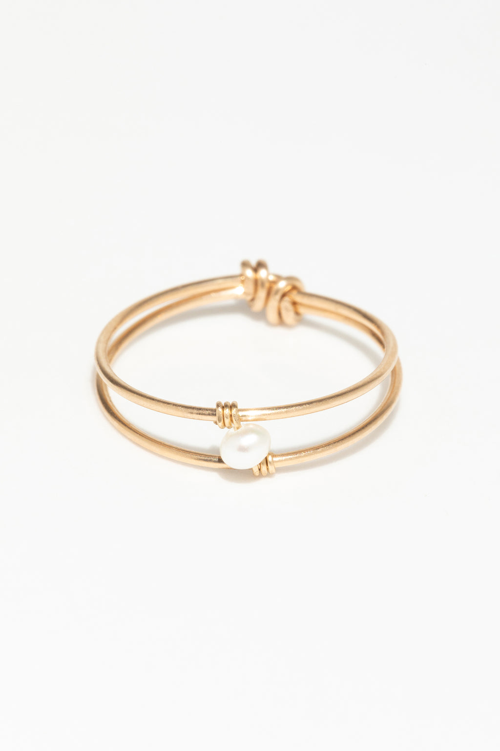 Essentiel double ring - Cultured pearl