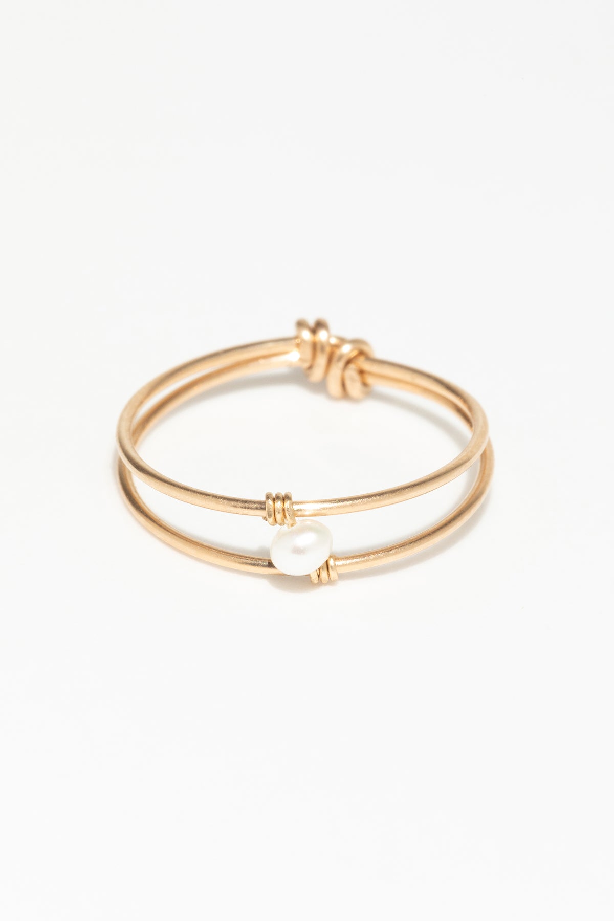 Essentiel double ring - Cultured pearl