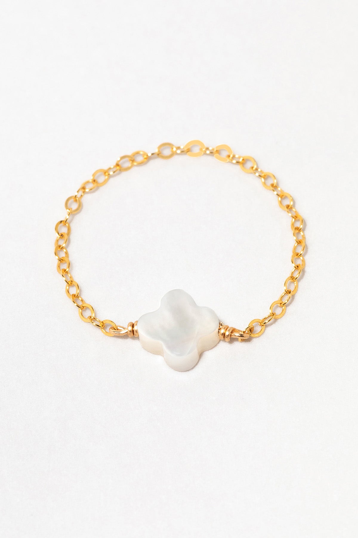 Bague chaînette Swan - Nacre
