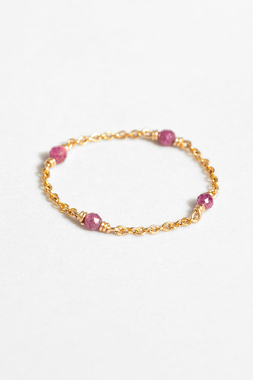 Bague chaînette Satellite - Rubis