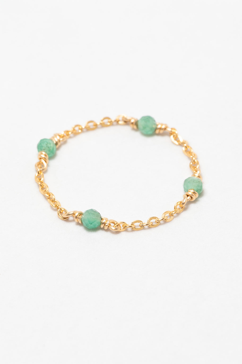 Bague chaînette Satellite - Émeraude