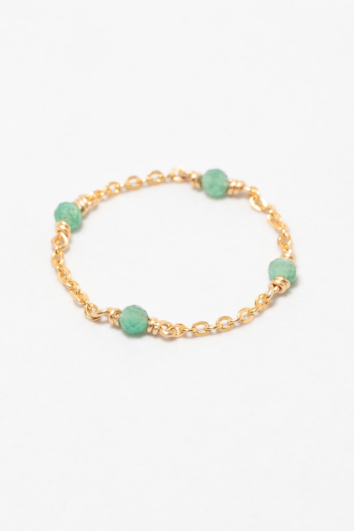Bague chaînette Satellite - Émeraude