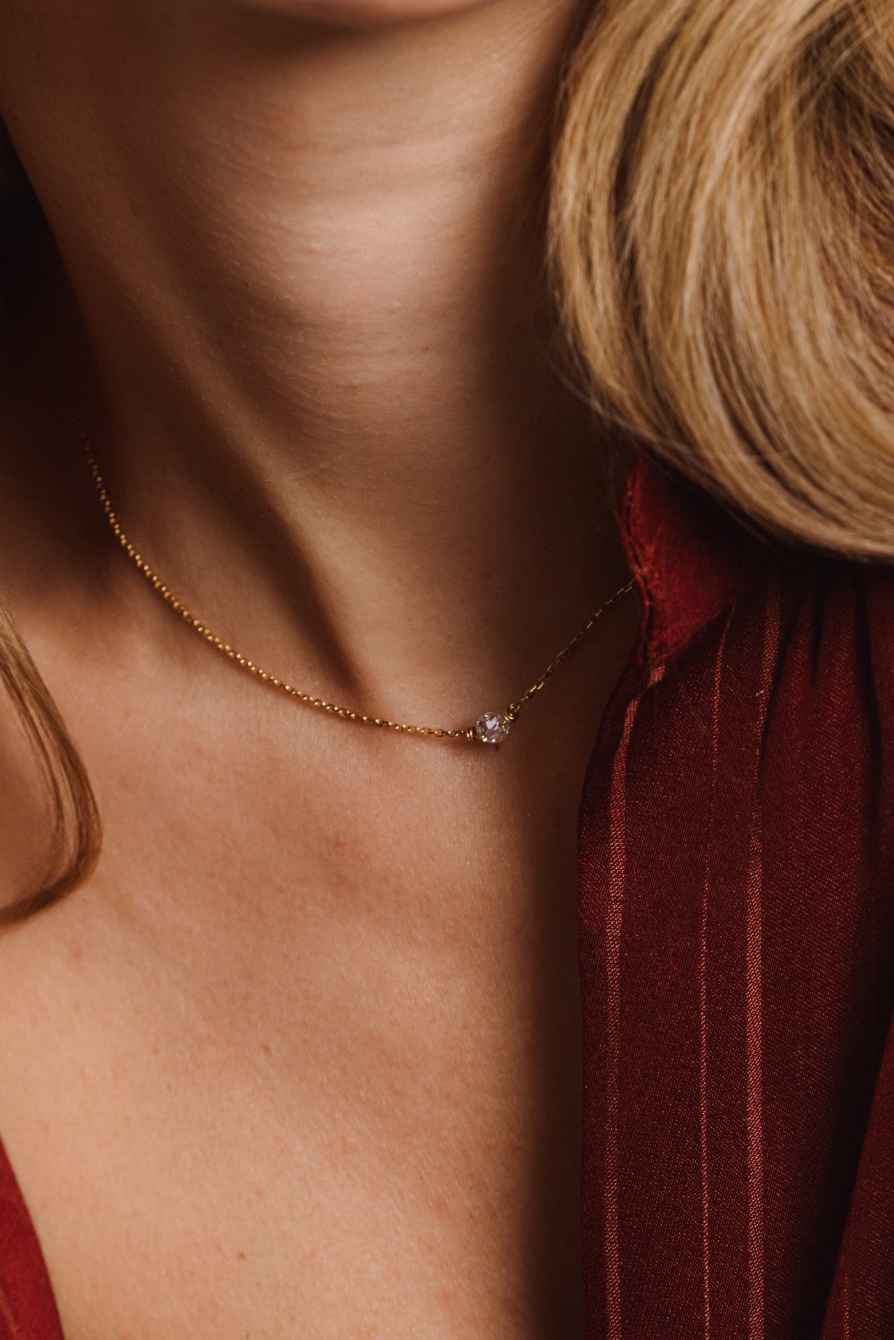 Collier court Oriana - Or 750‰ Diamant blanc