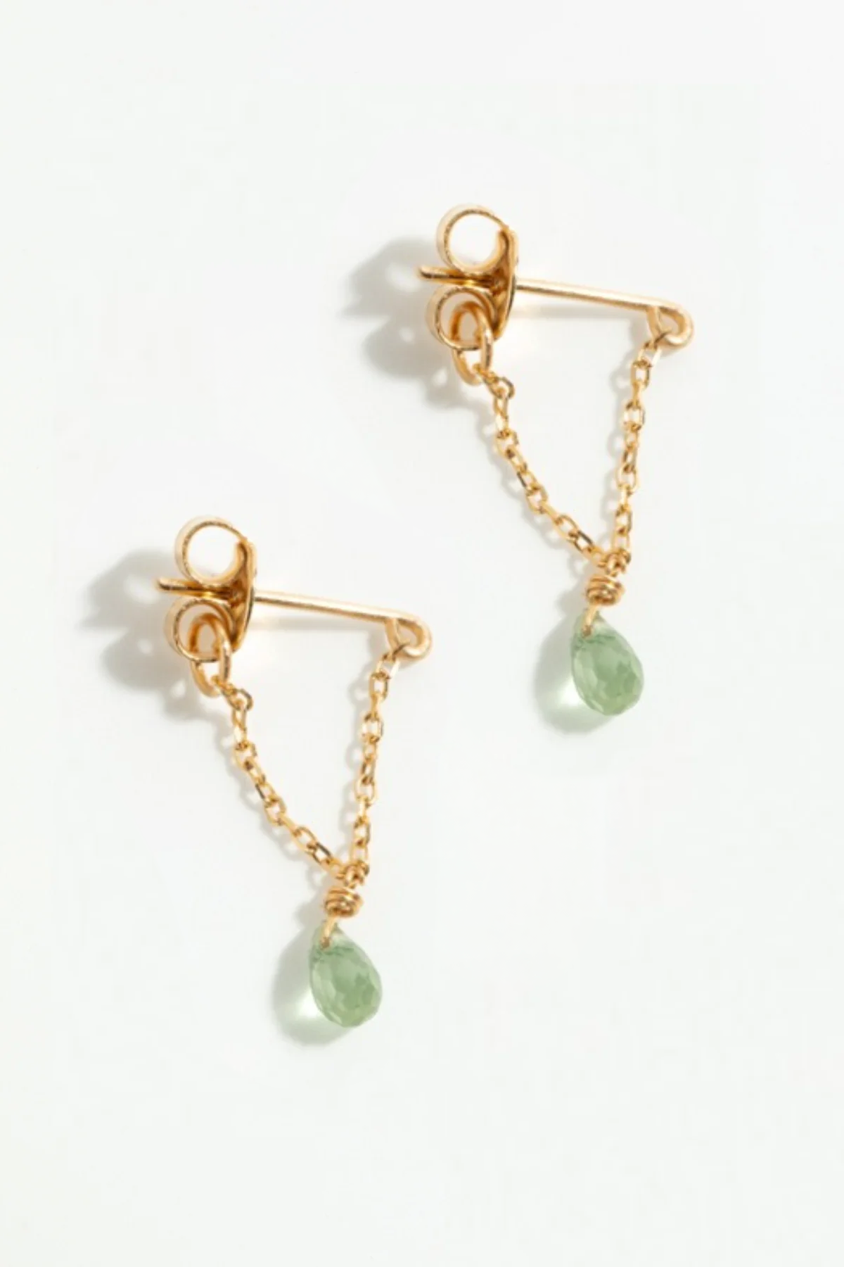 Mia Earring – 750‰ Gold – Light Green Sapphire