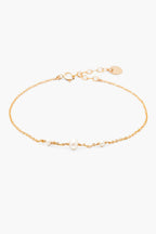 Bracelet Chance à plat, perles de culture espacées sur chaîne fine