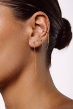 Climber Vaia porté à l'oreille, chaîne pendante de 6 cm