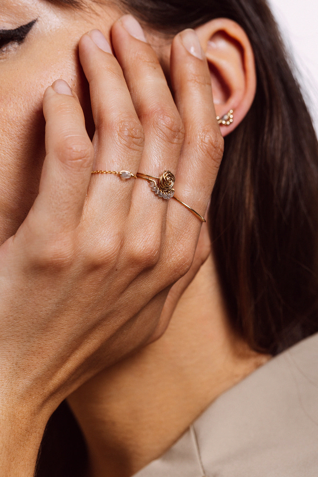 Stella Chain Ring - Labradorite