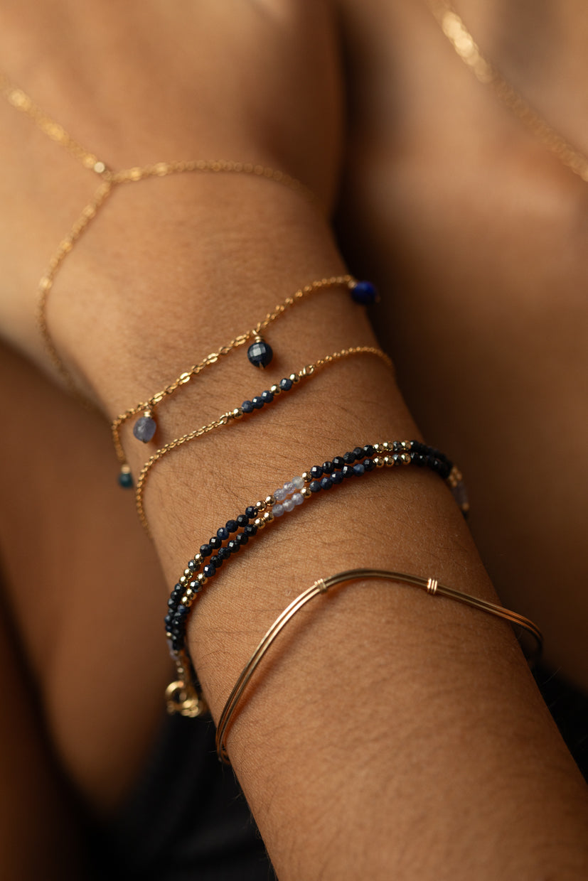 Collier-Bracelet double Queen - Azur