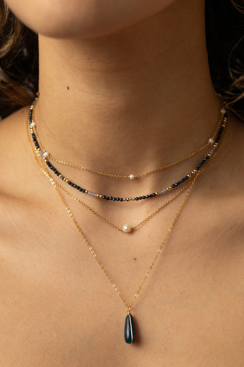 Collier-Bracelet double Queen - Azur