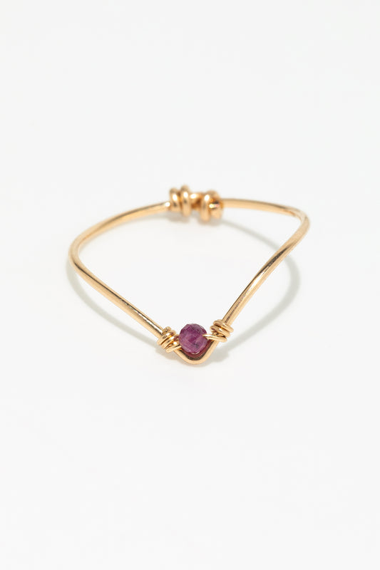 Chevron Ring - Ruby