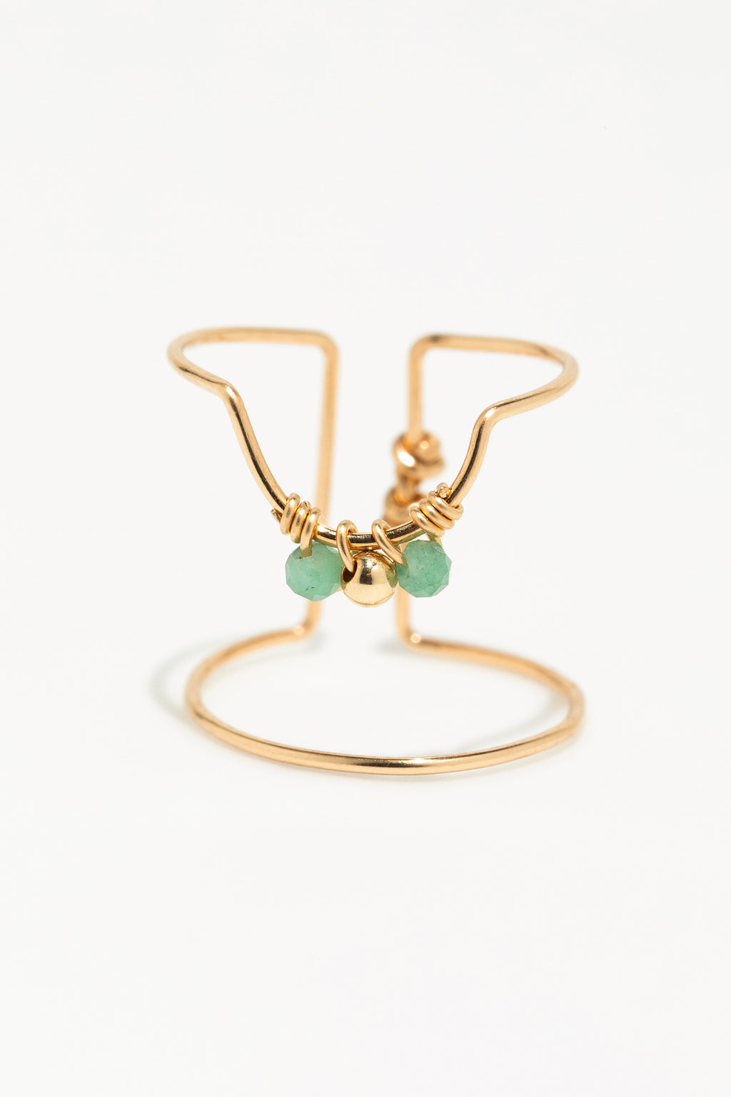 Bague d'ongle Tissage - Émeraude