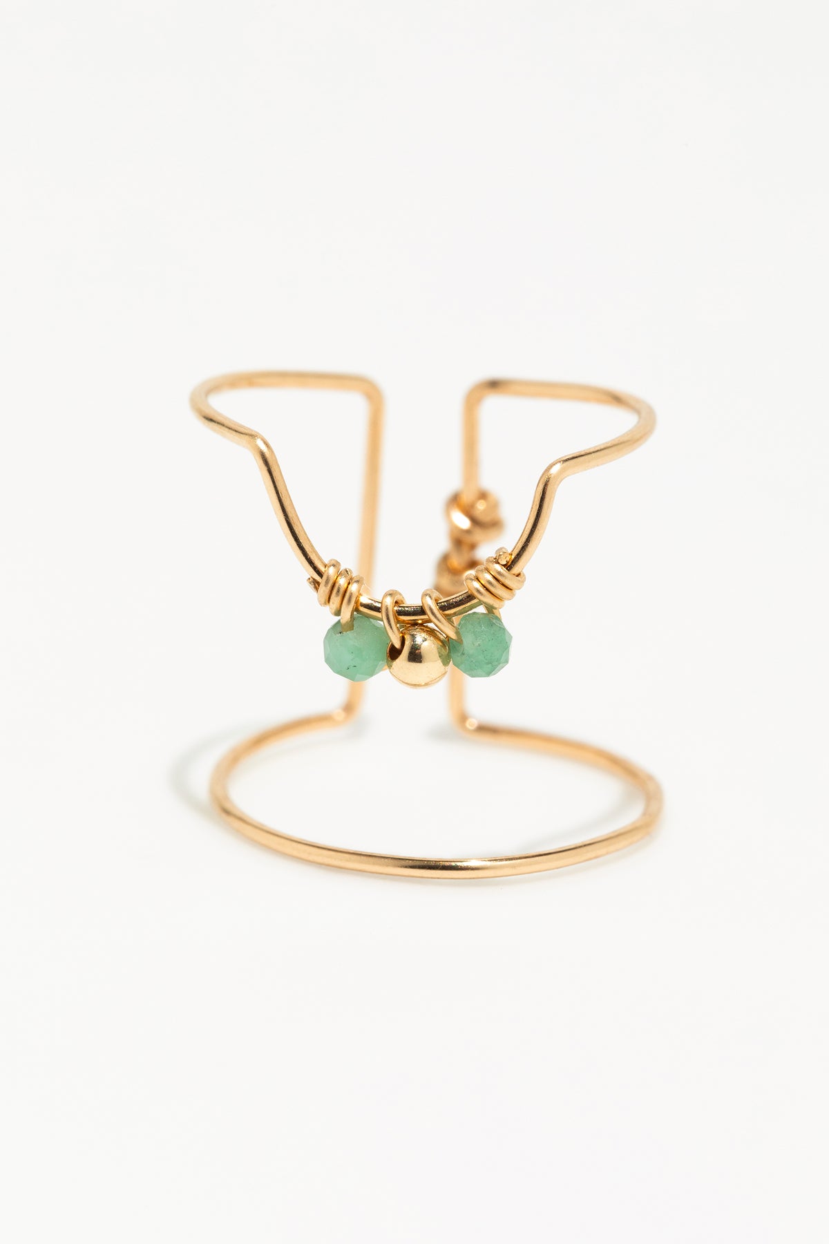 Bague d'ongle Tissage - Émeraude