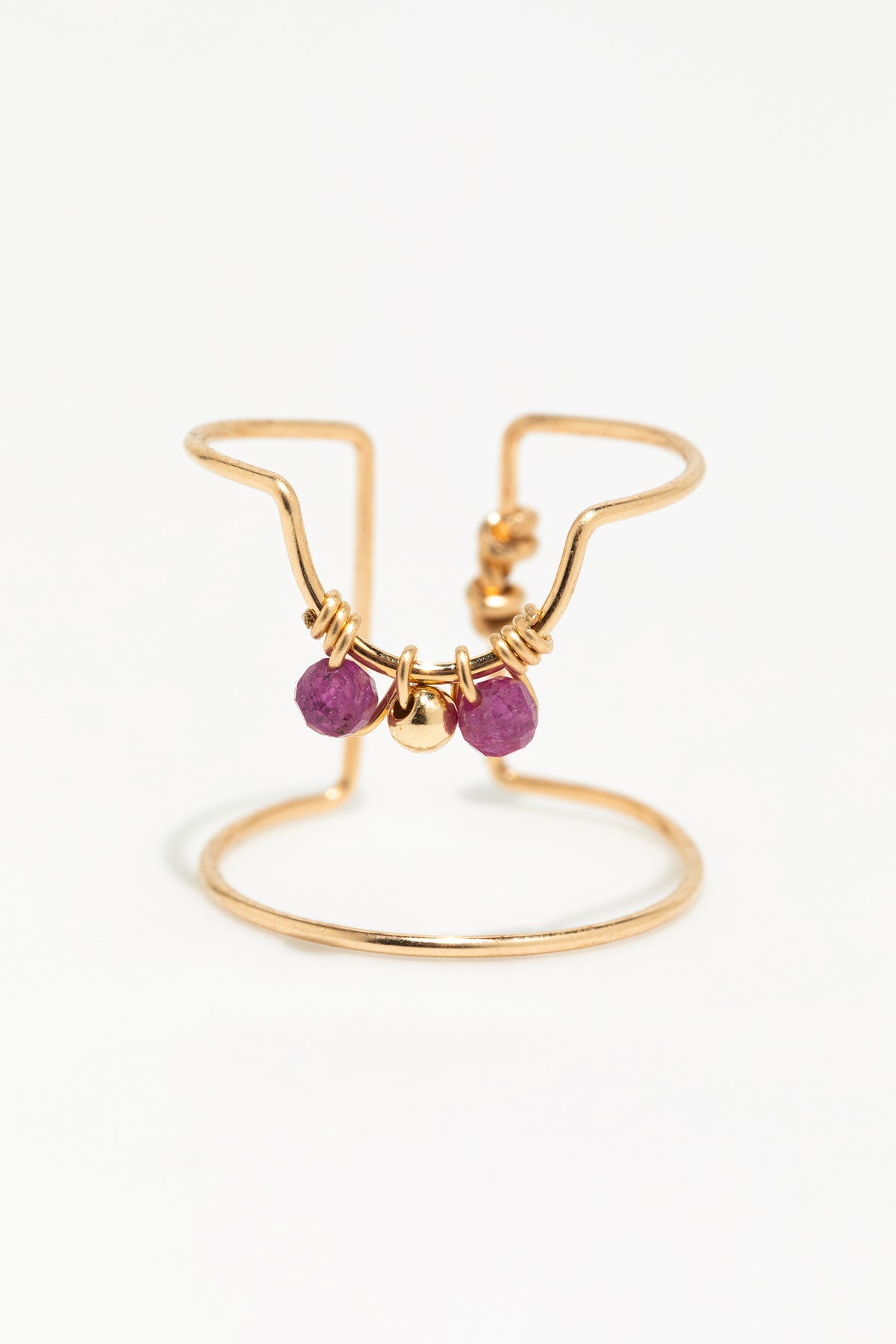 Bague d'ongle Tissage - Rubis