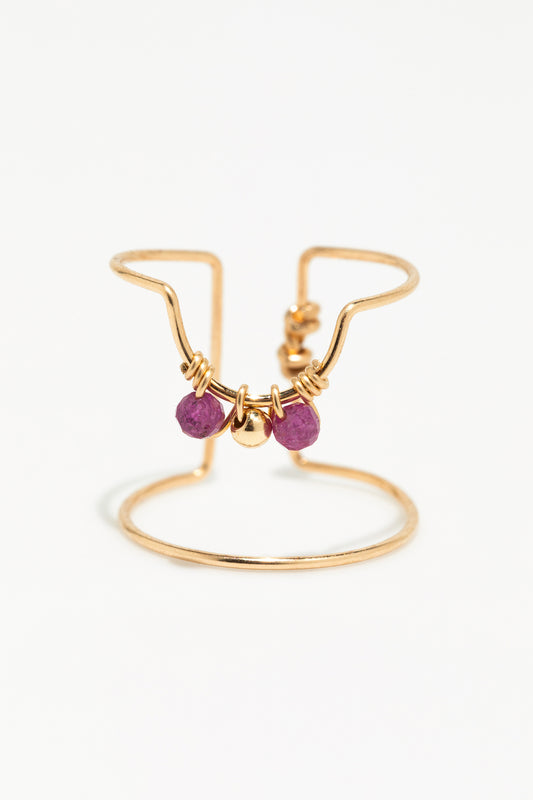 Weaving Nail Ring - Ruby