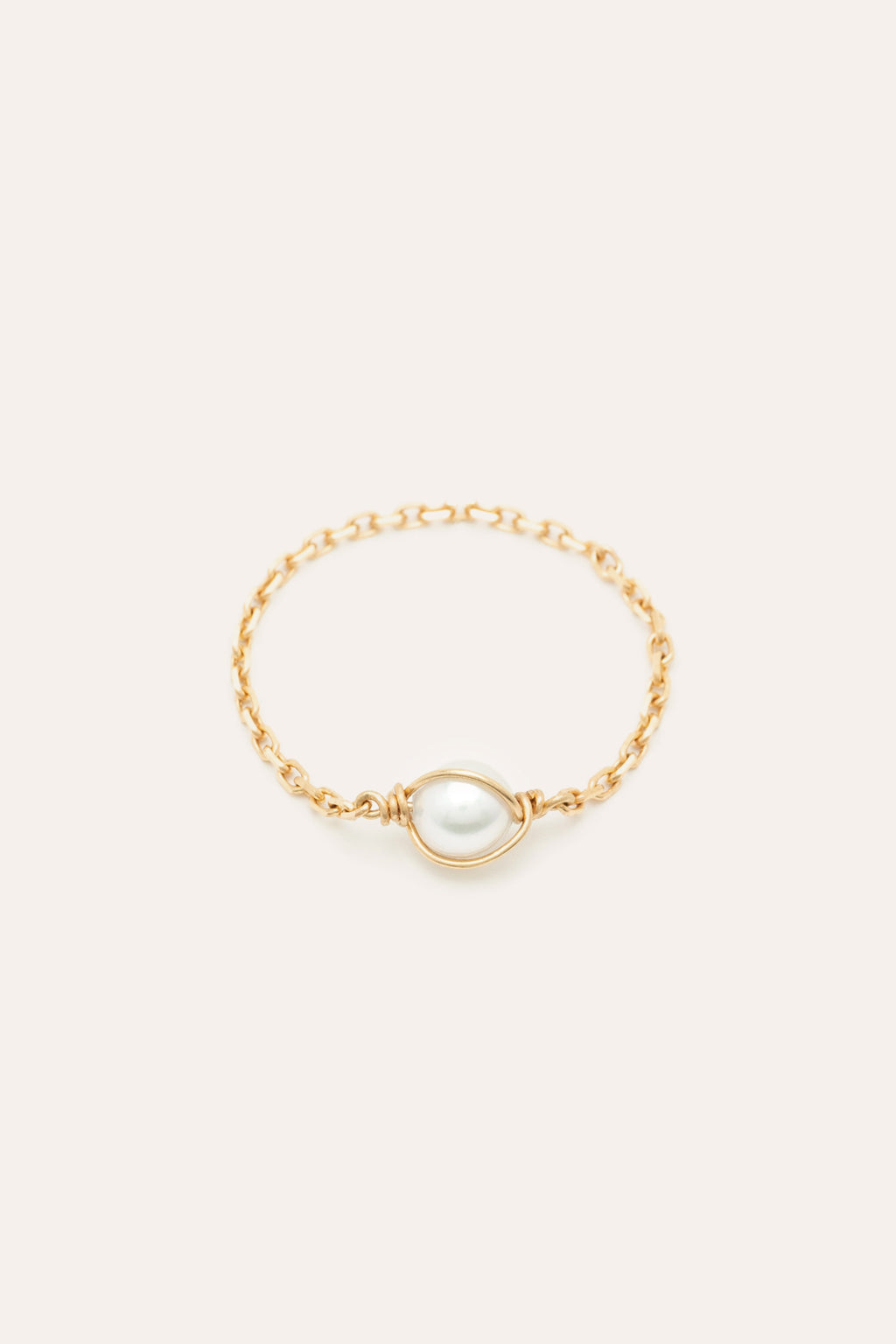 Stella chain ring - Cultured pearl - 750‰ gold