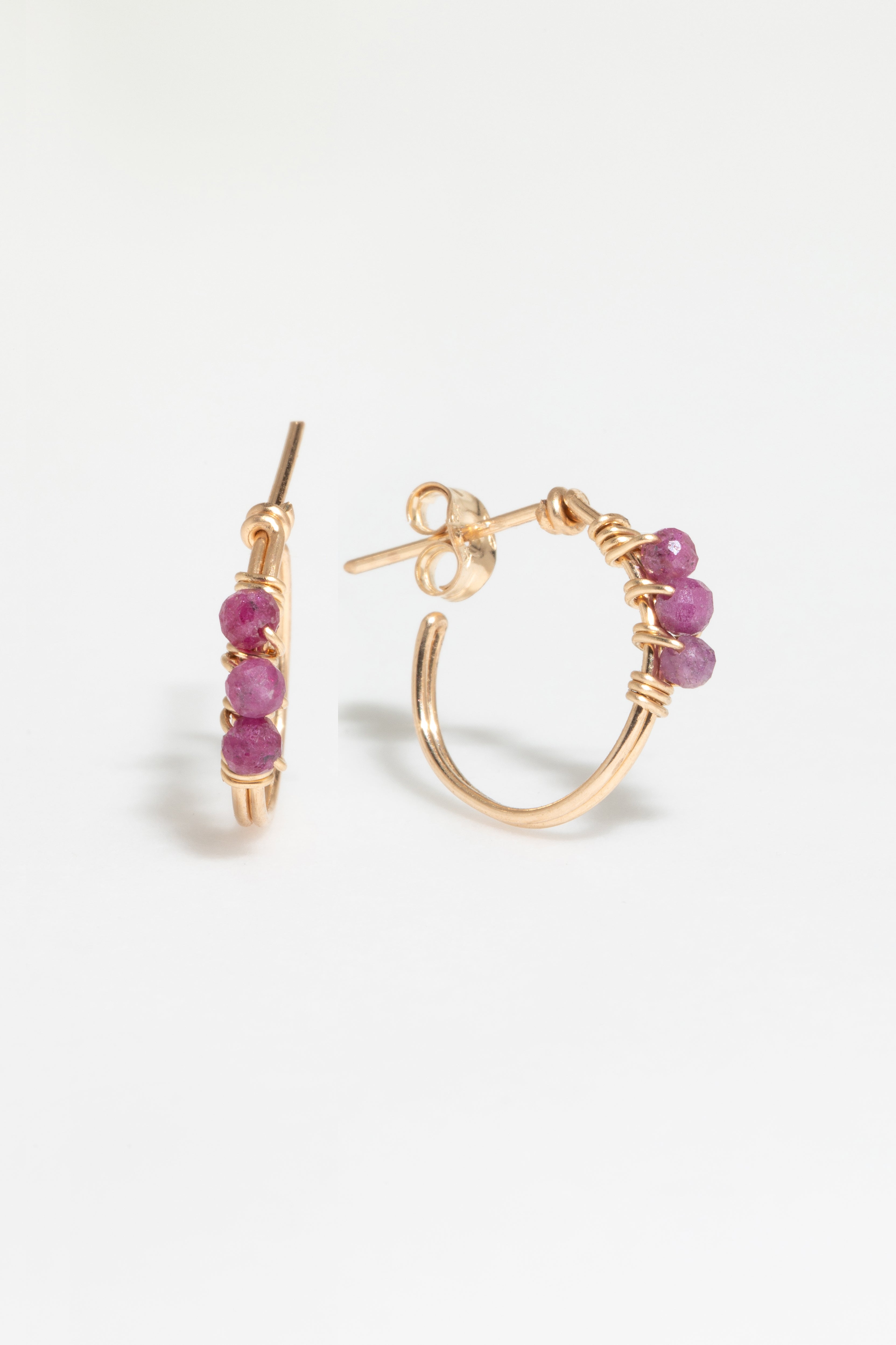 Thea Hoop Earrings - Ruby