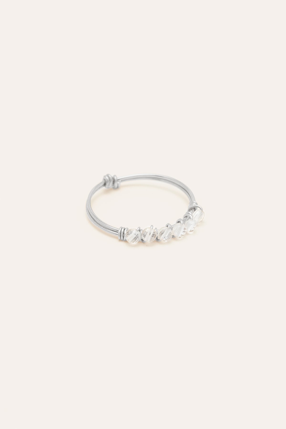 Bague Pavé - Cristal de roche - Argent
