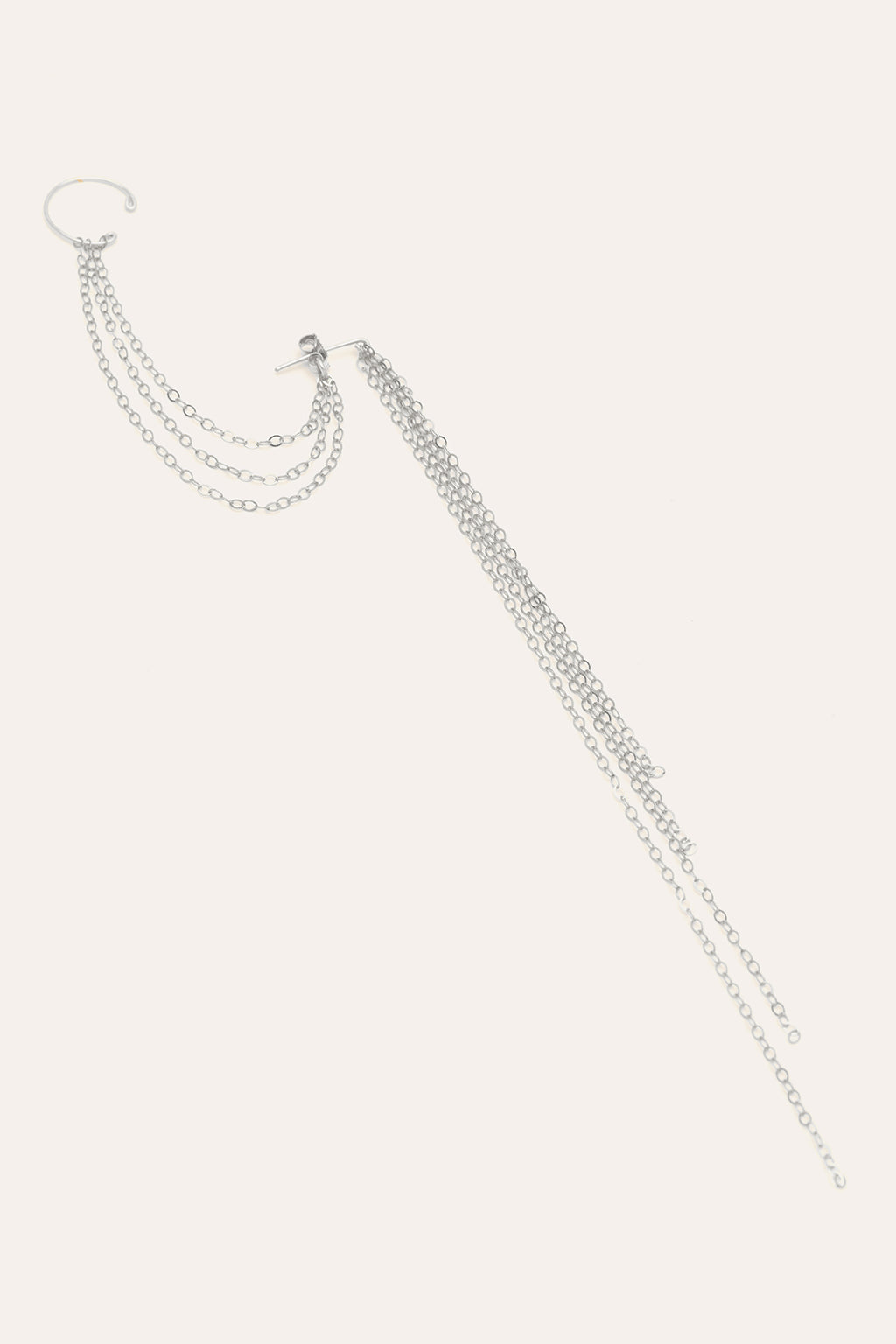 Bijou d'oreille triple Chaînes - Argent