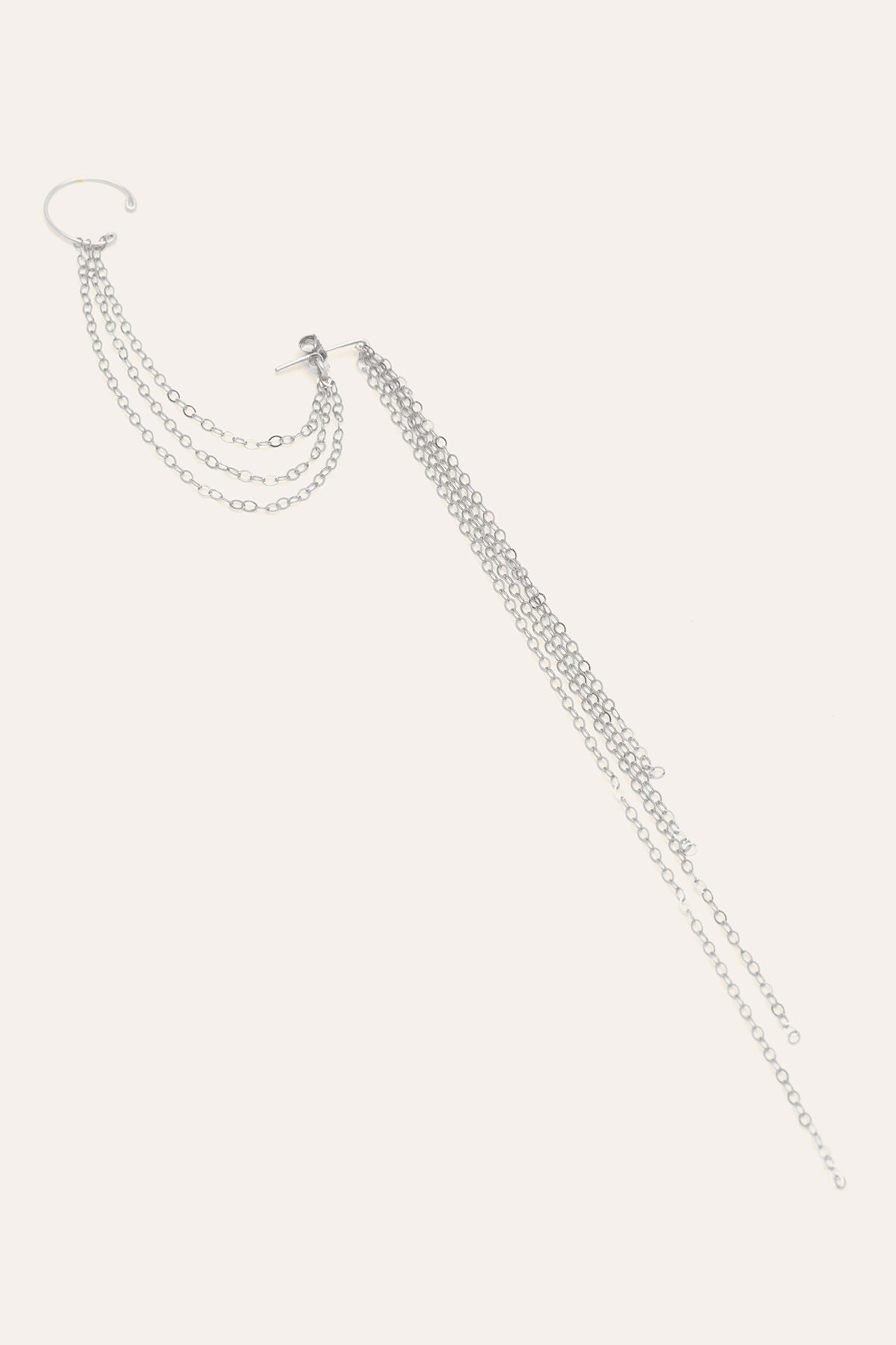 Bijou d'oreille triple Chaînes - Argent