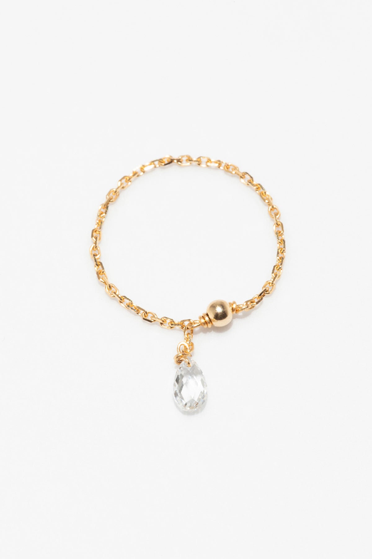 Mia tassel chain ring - 750‰ gold with white diamond