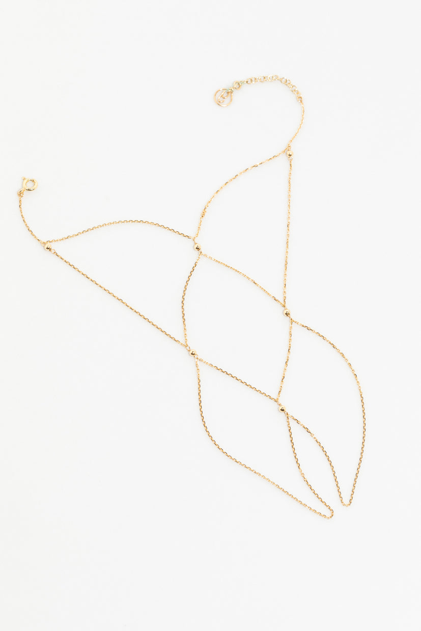 Multi-row chain hand jewelry - 750‰ gold