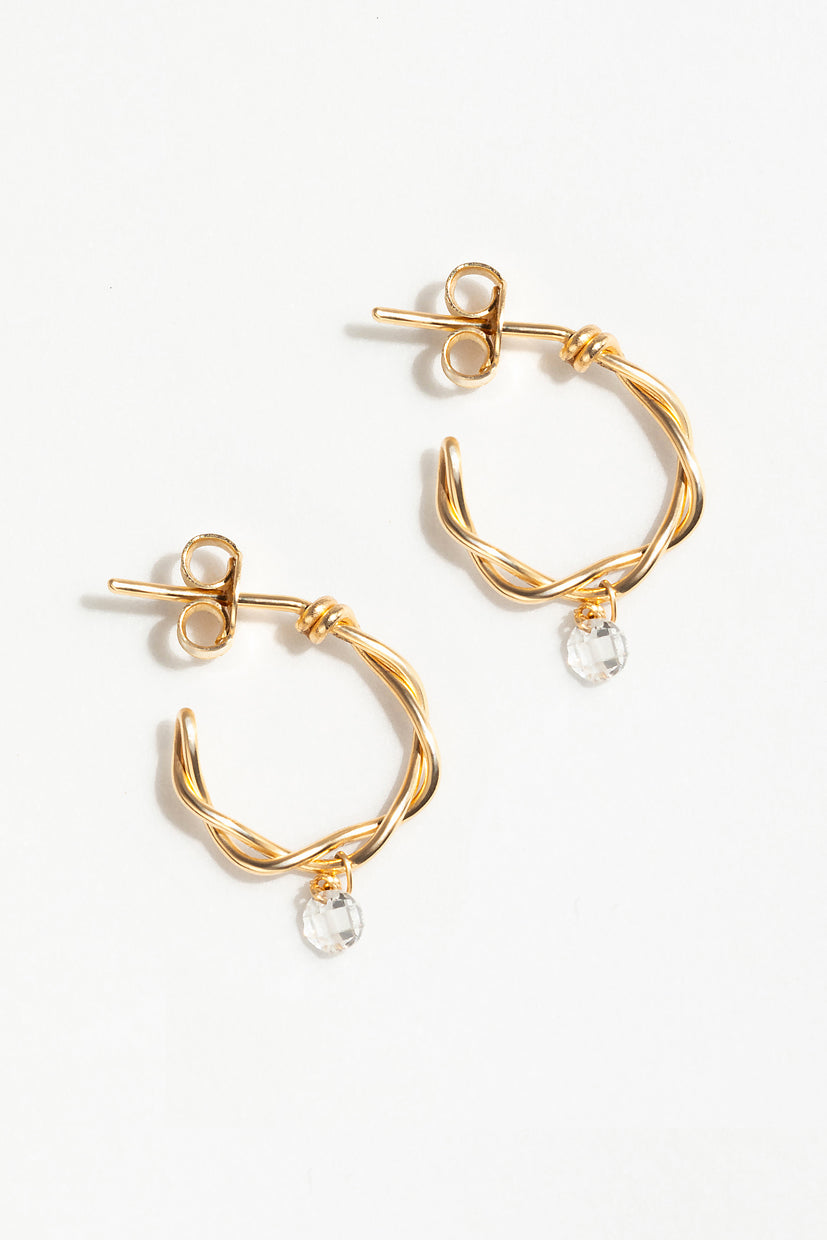 Lalita tassel creole - 750‰ gold white diamond