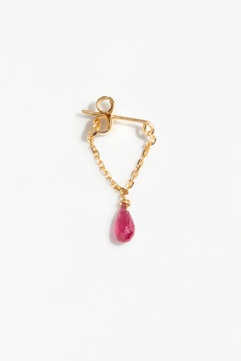 Boucles d'oreilles chaîne Mia essentiel - Or 750‰ Rubis