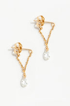 Mia essential chain earrings - 750‰ gold White diamond