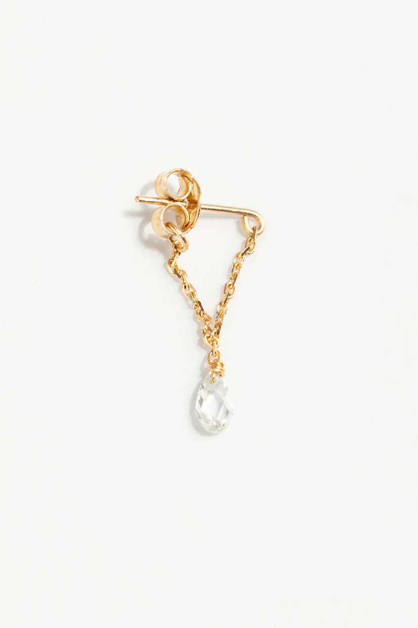 Mia essential chain earrings - 750‰ gold White diamond
