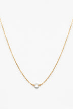 Oriana short necklace - 18k gold with white diamond