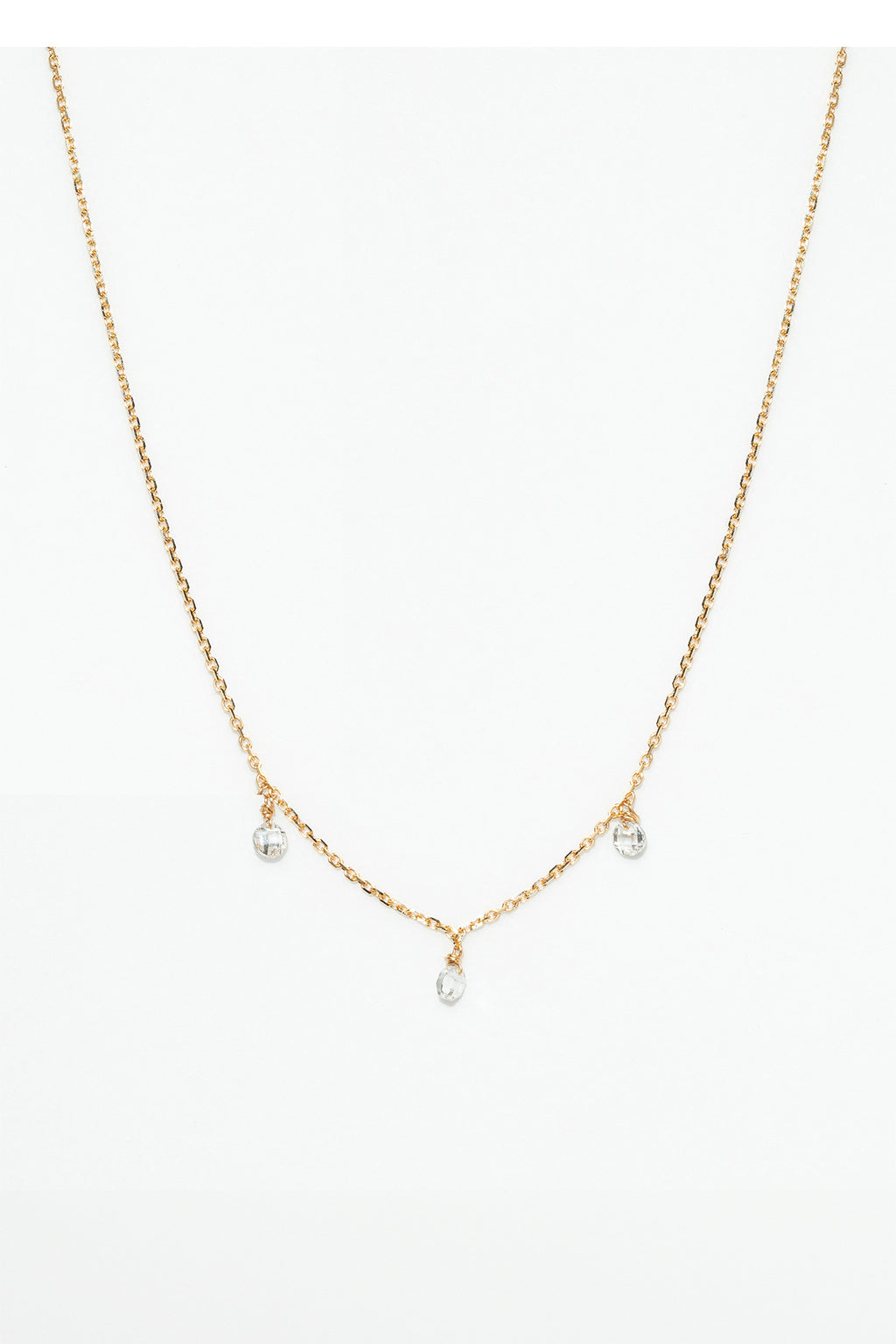 Sofia short tassel necklace - 750‰ gold White diamond