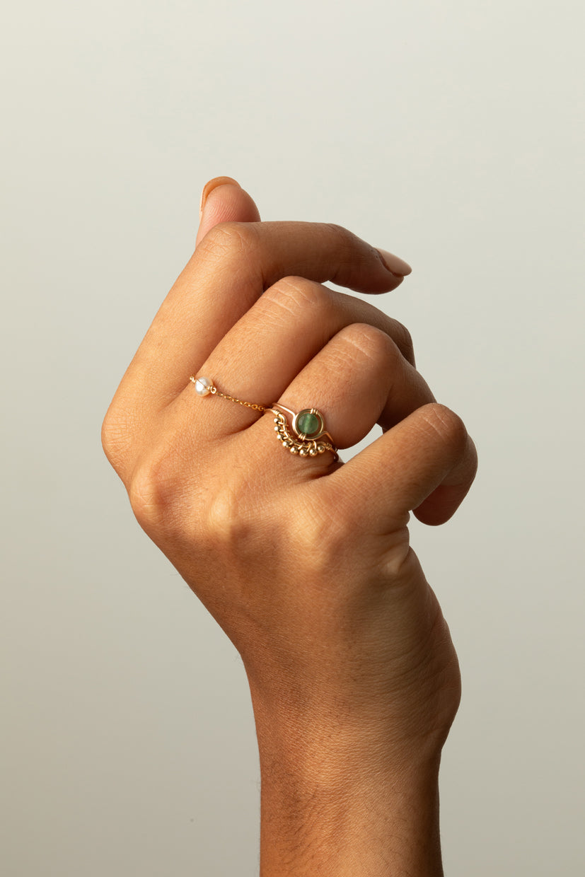 Stella chain ring - Cultured pearl