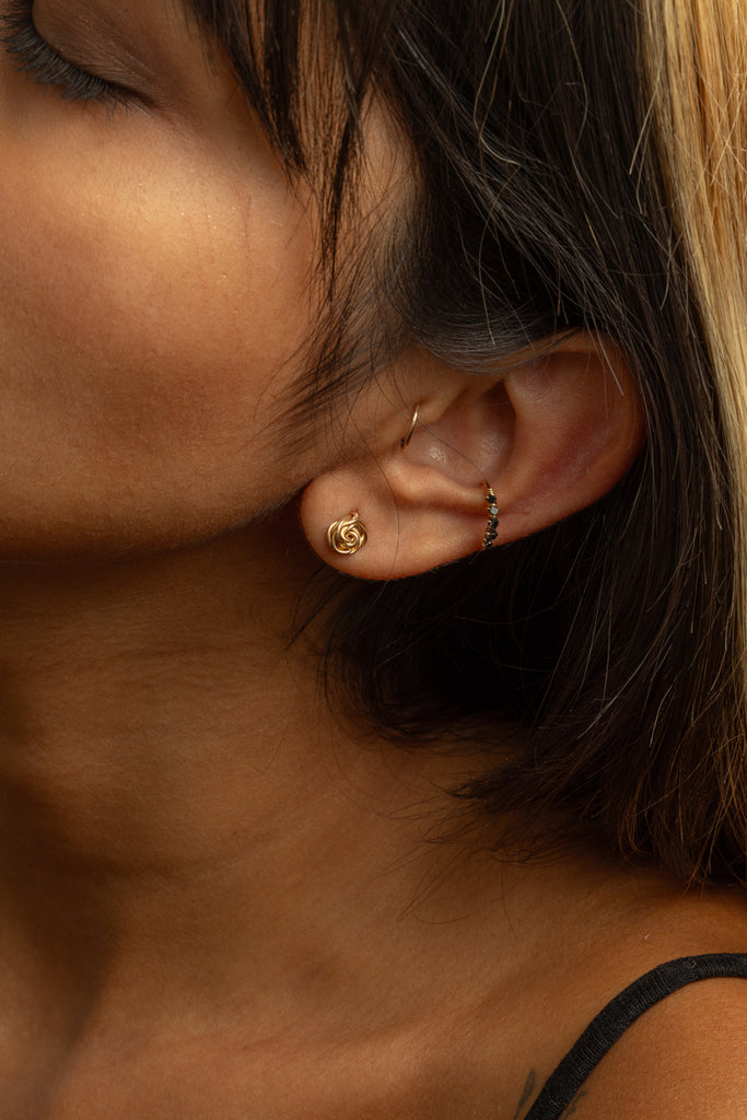 Piercing diamants noirs Conch - Or 750‰