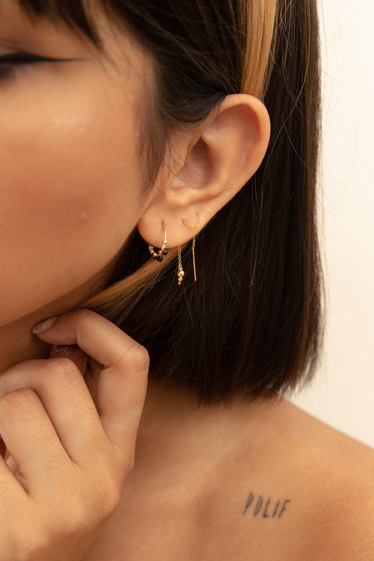 Bijou d'oreille Stella multi-positions perle