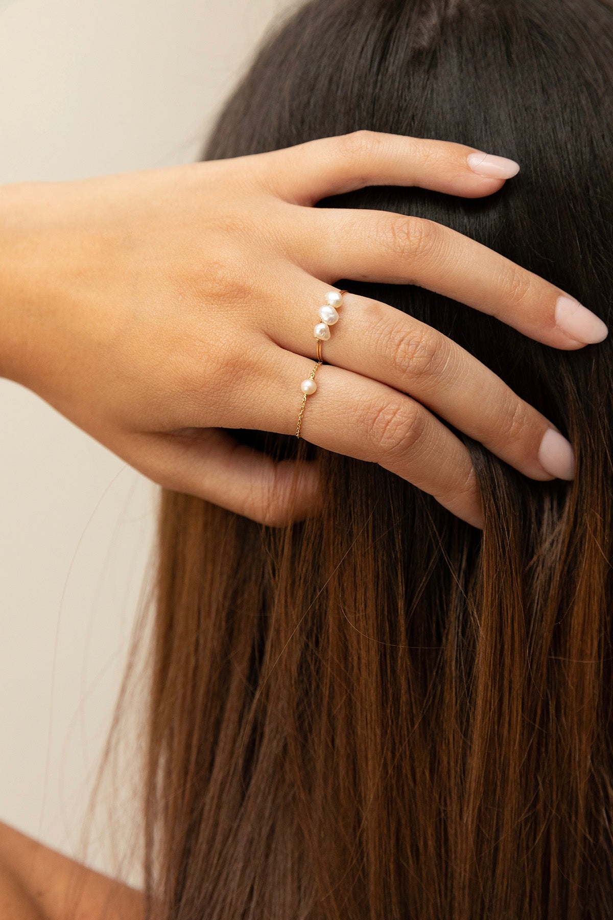 Button ring - Perle de culture
