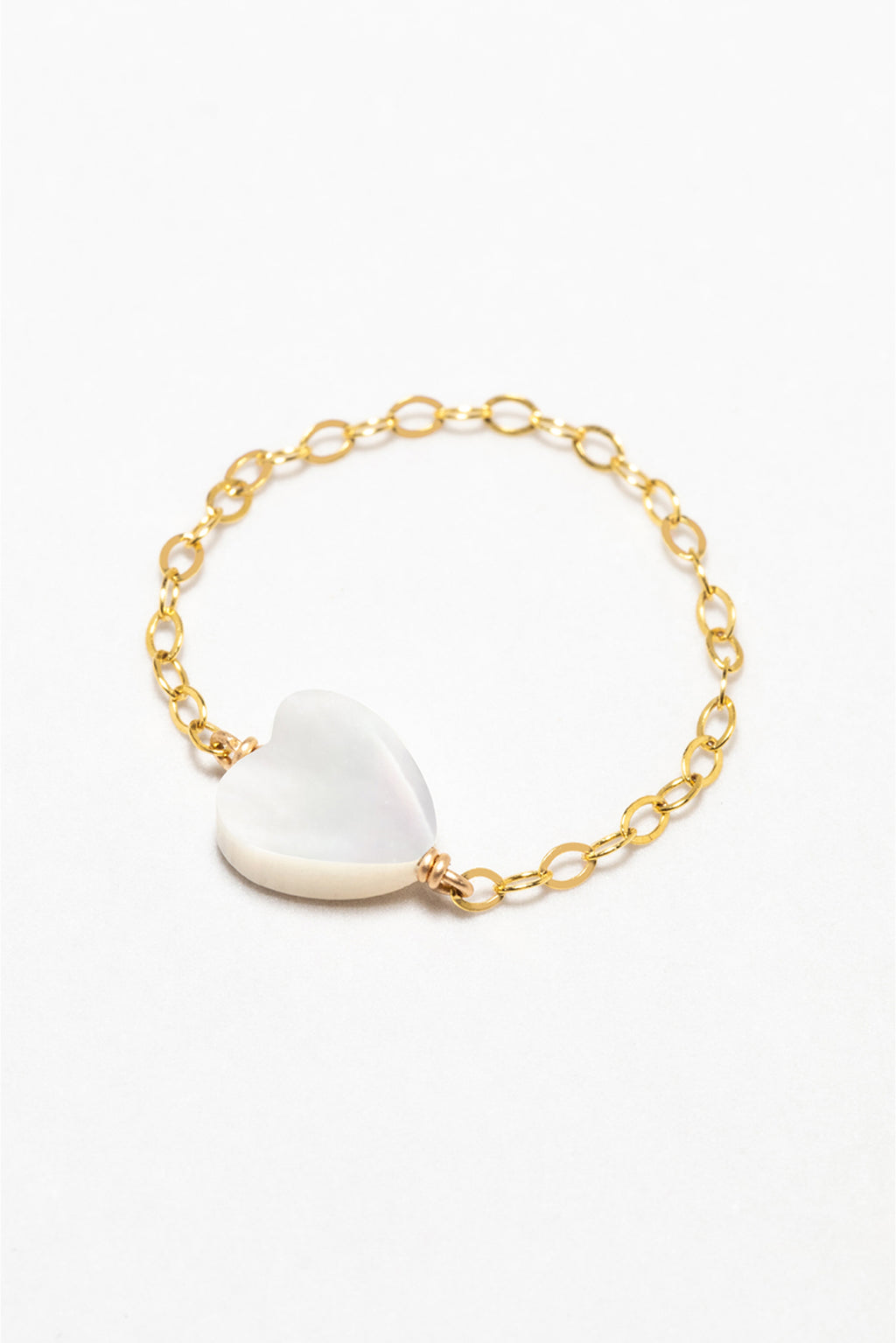 Chain ring Mother of Pearl Heart
