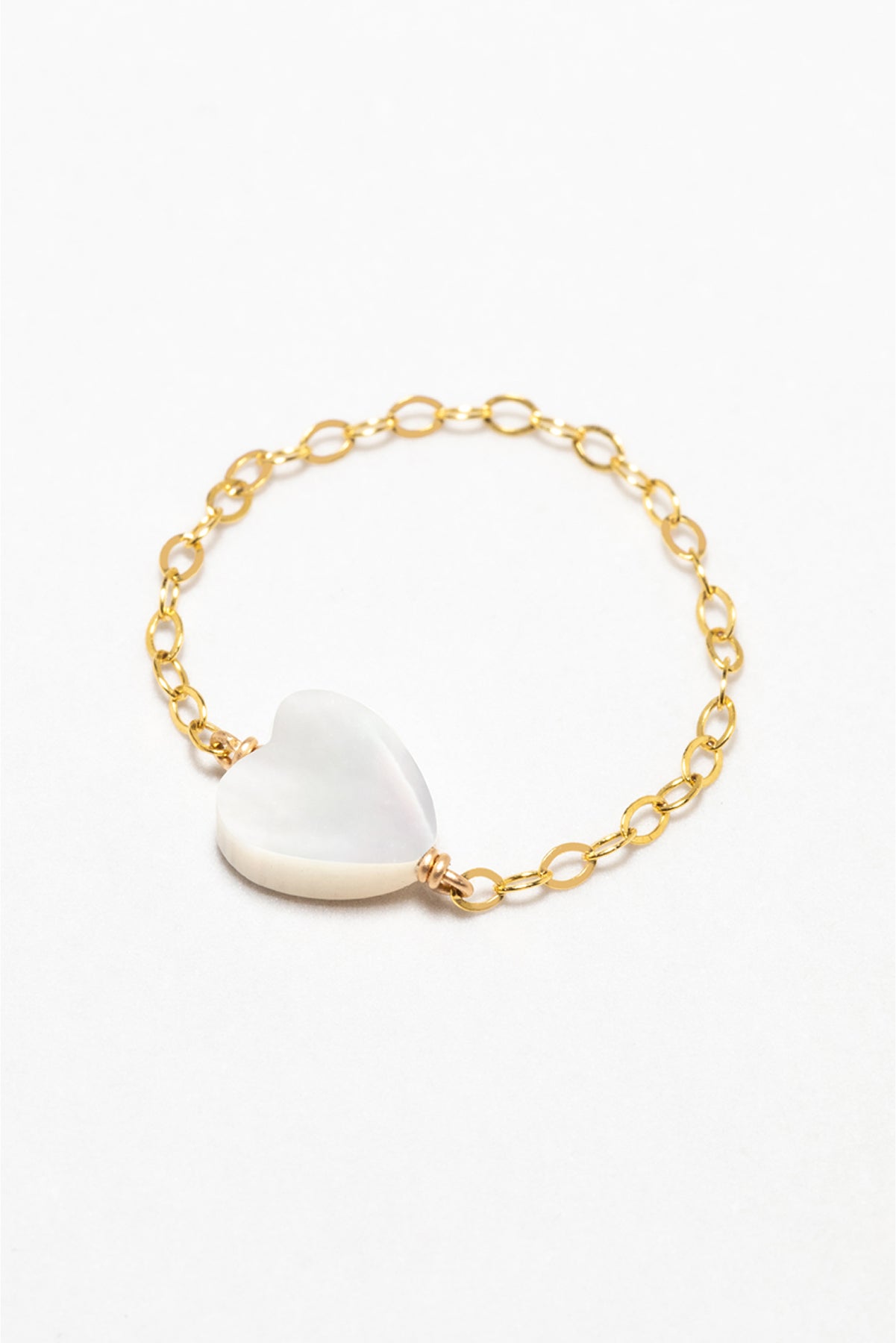 Chain ring Mother of Pearl Heart