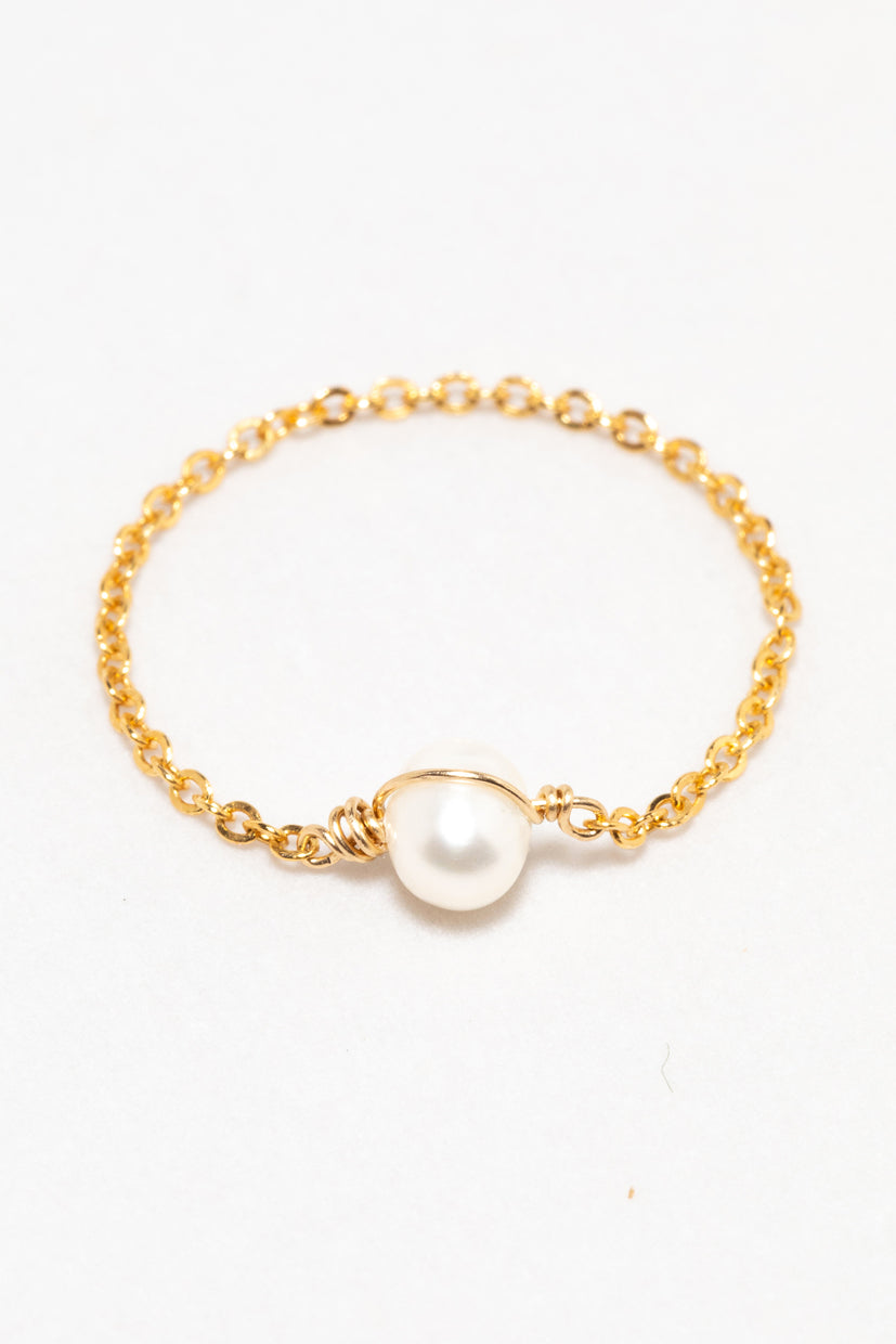 Stella chain ring - Cultured pearl