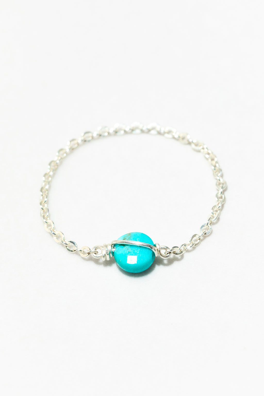 Bague chaînette Stella Turquoise - Argent