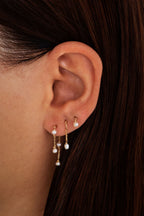 Mia chain earring - 18k gold - Cultured pearl