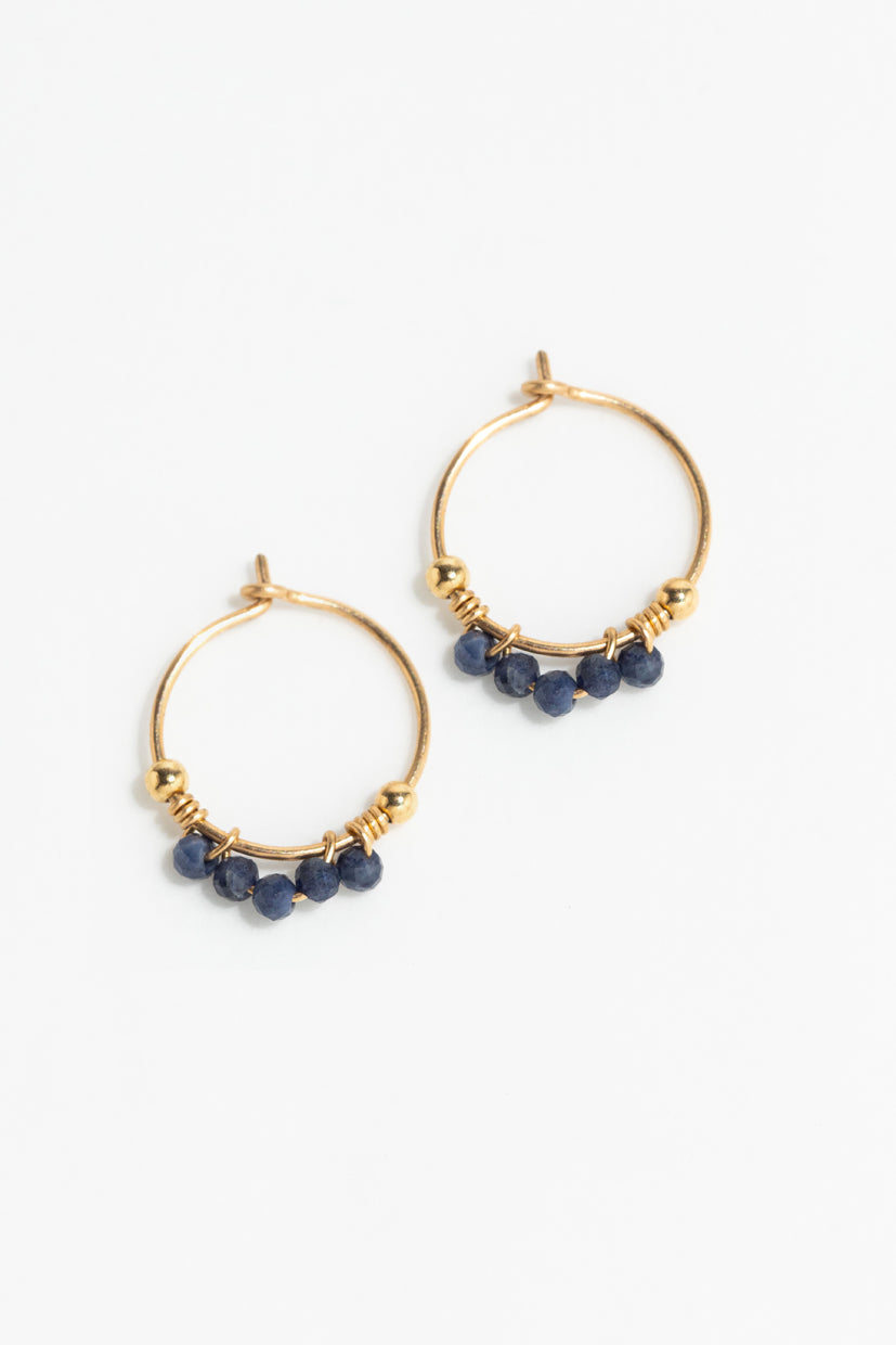 Mini Creoles Priya - Sapphire