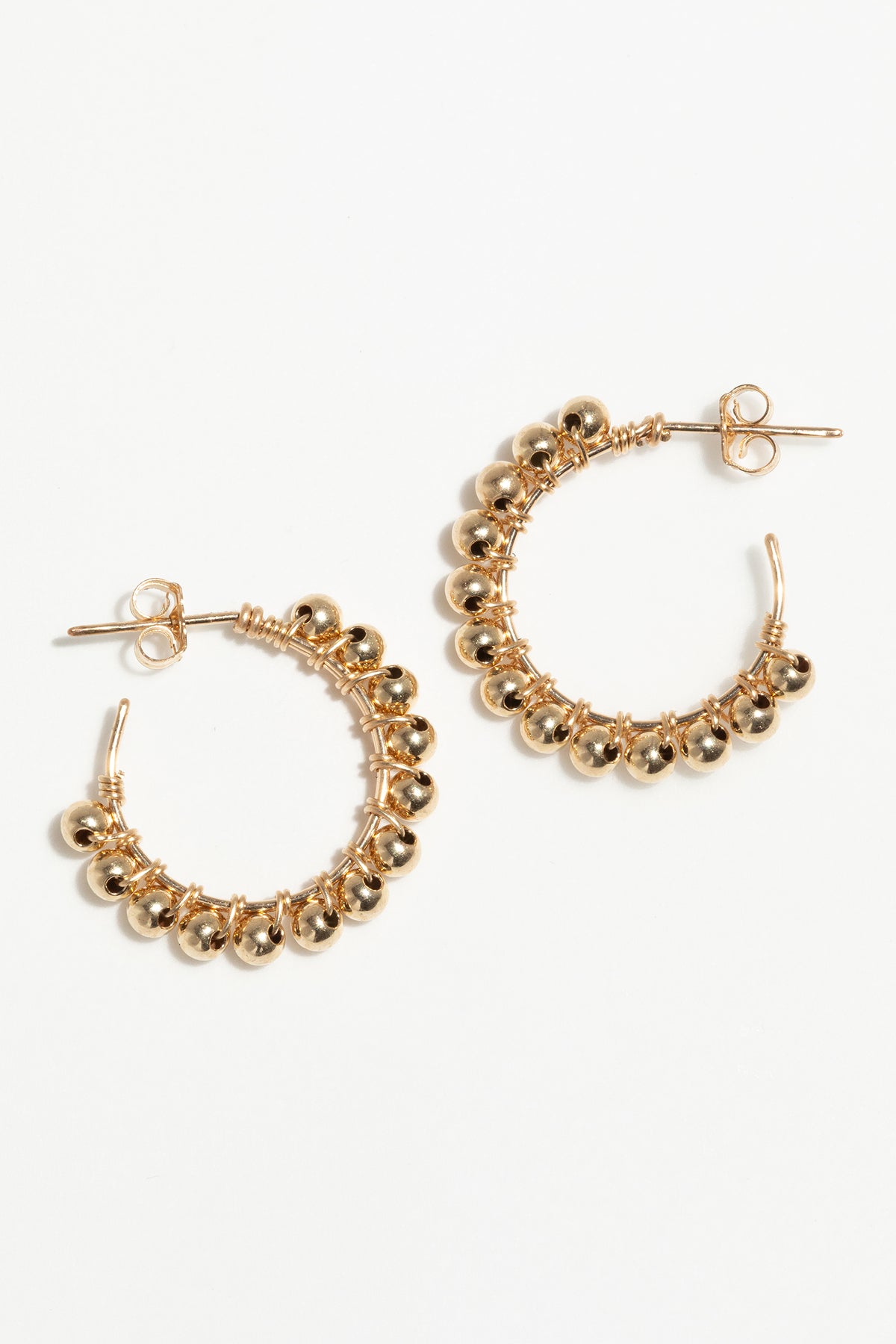 Large beaded hoop earrings