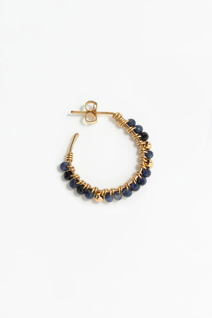 Medium Frida Creoles - Sapphire