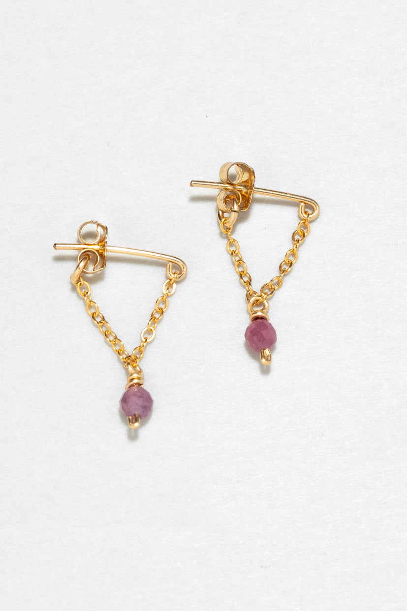 Anna chain earrings - Ruby