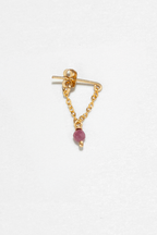 Boucles d'oreilles chaînette Anna - Rubis