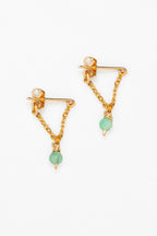 Anna chain earrings - Emerald
