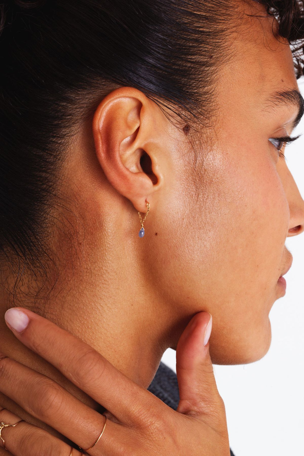 Boucle d'oreille Mia - Or 750‰ - Saphir vert clair