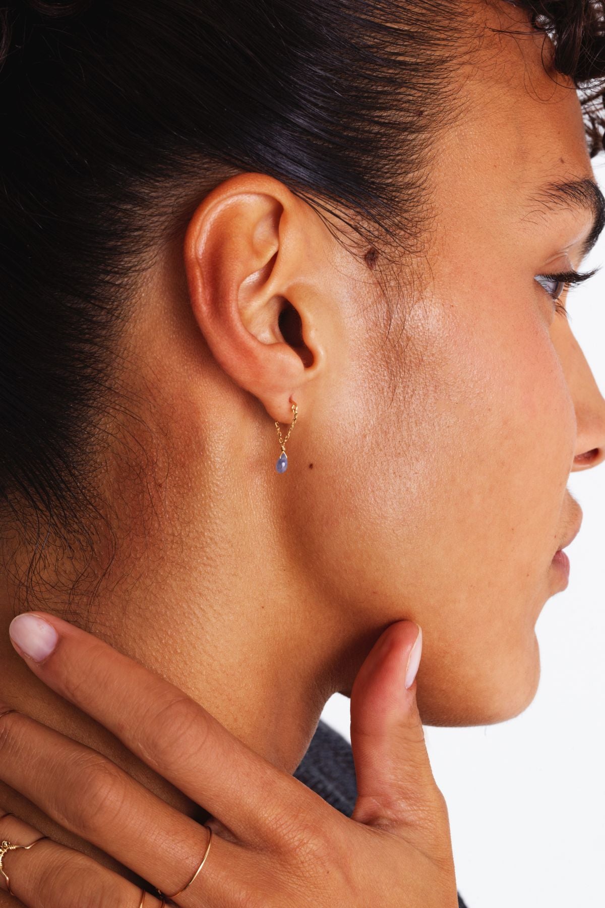 Mia Earring – 750‰ Gold – Light Green Sapphire