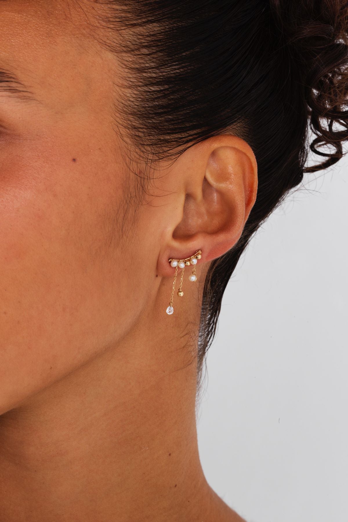 Climber Luna - Or 750‰ - Diamant blanc & perle de culture