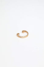 Faux piercing anneau double Éclat à plat, or laminé 585/1000